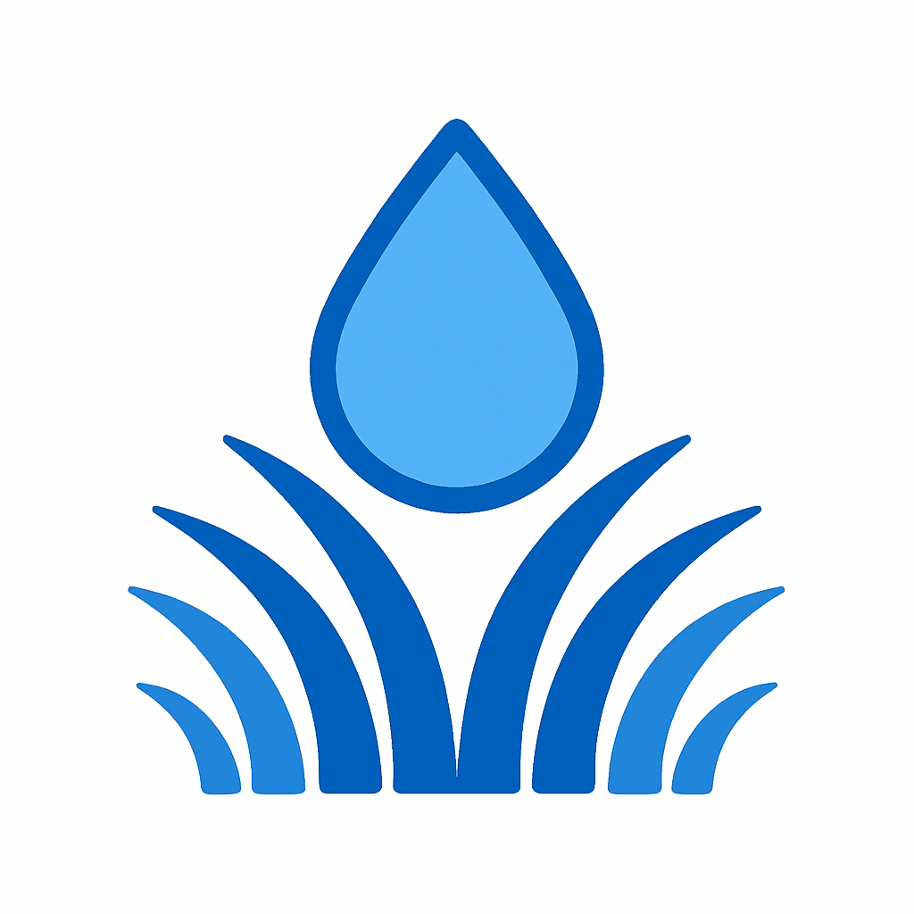 Icon tropen mit gras für bewässerungsanlage